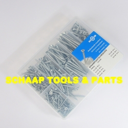 Spaanplaatschroeven Hub assortiment PK PZ verzinkt in 7 vaks organizer | 89010102510